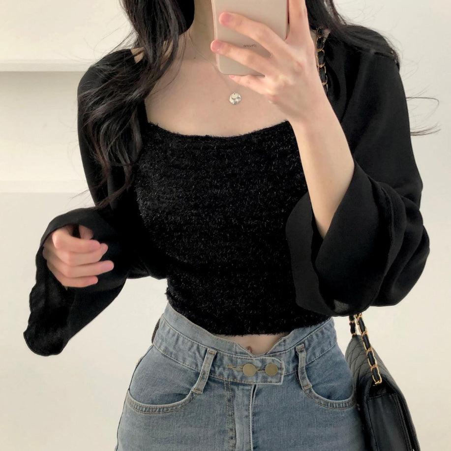 【🍷約會Look/可露肩!】Jasmine Puff Blouse<KR> - IKIMSTORE