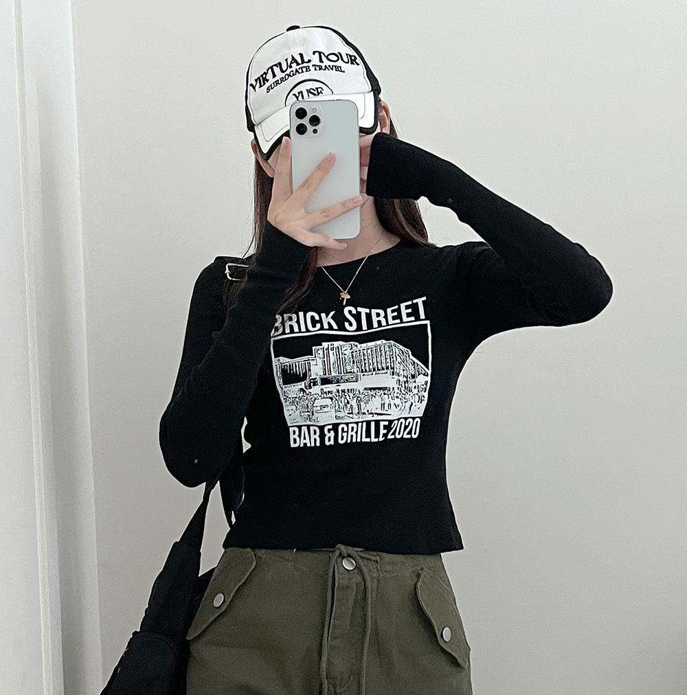 韓製Street羅紋長袖T恤<KR> - IKIMSTORE