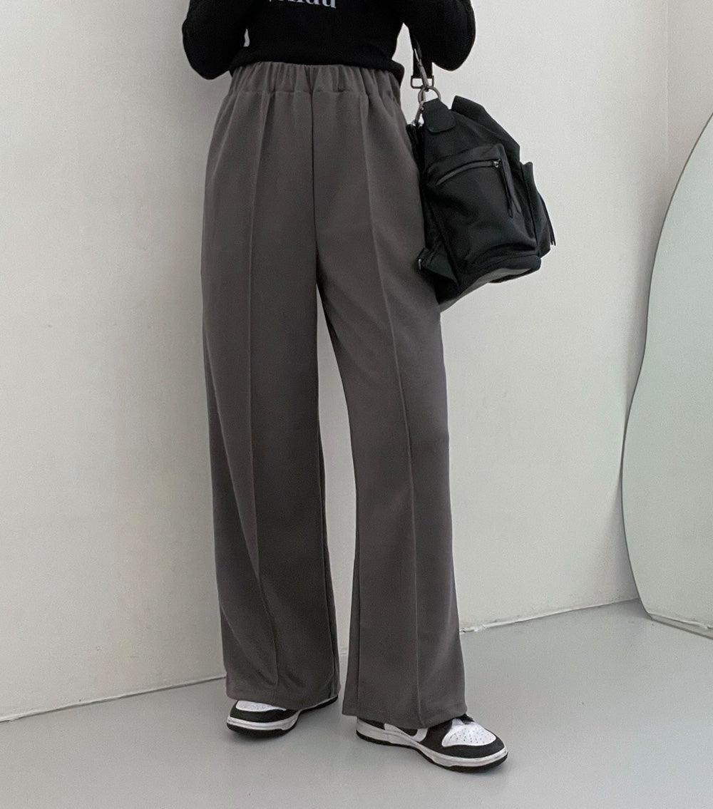 【兩種長度】鬆緊腰骨線休閒棉褲<KR> - IKIMSTORE