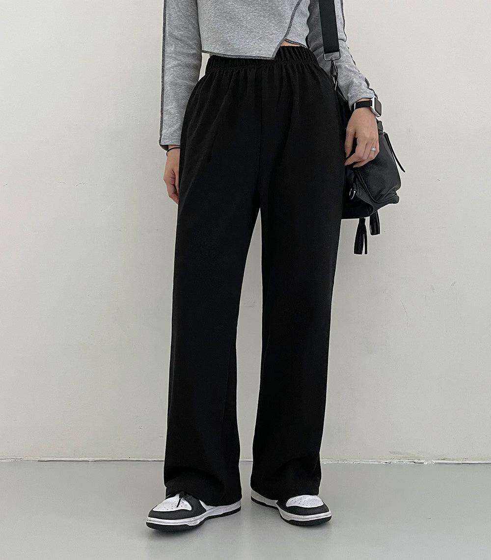 【舒適!】韓製時尚鬆緊腰棉褲<KR>(M/ L) - IKIMSTORE