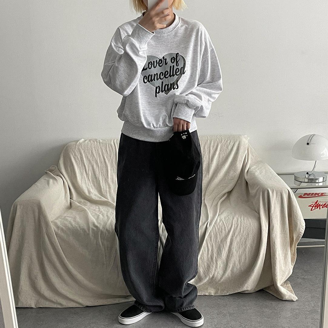 💛韓製Heart圖案短款衛衣T<KR> - IKIMSTORE