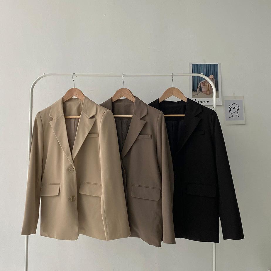 【通勤SET】韓系西裝外套+西褲套裝 - IKIMSTORE