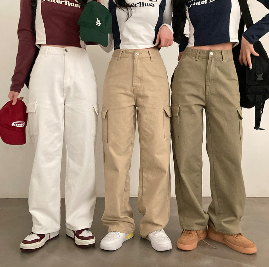 【3種長度】美式復古寬版工裝長褲(S-2XL)