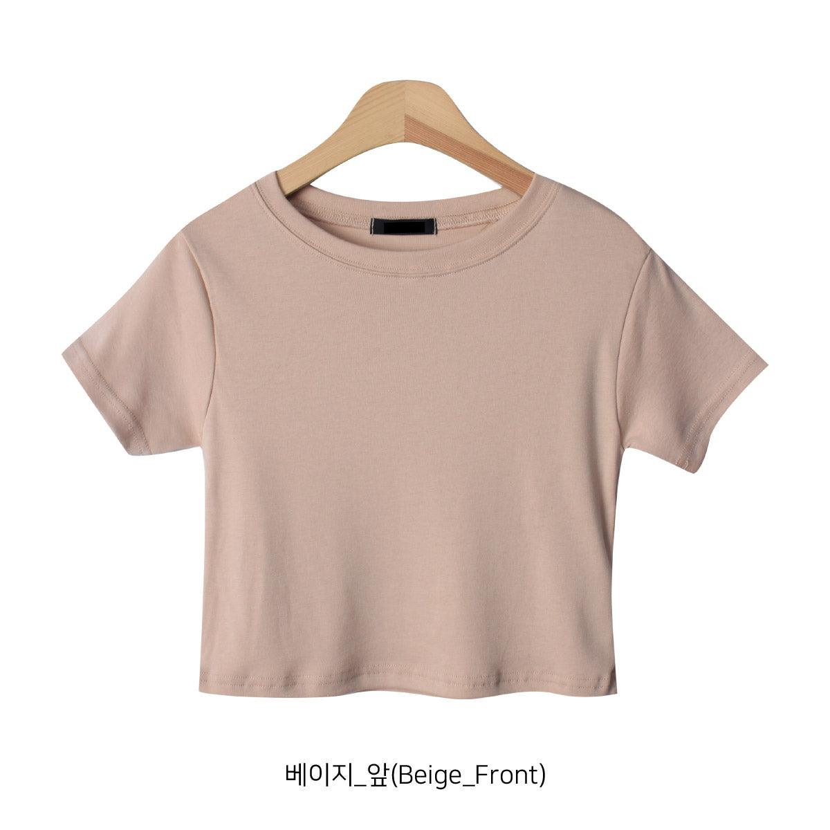 韓製日常棉質crop tee<KR> - IKIMSTORE