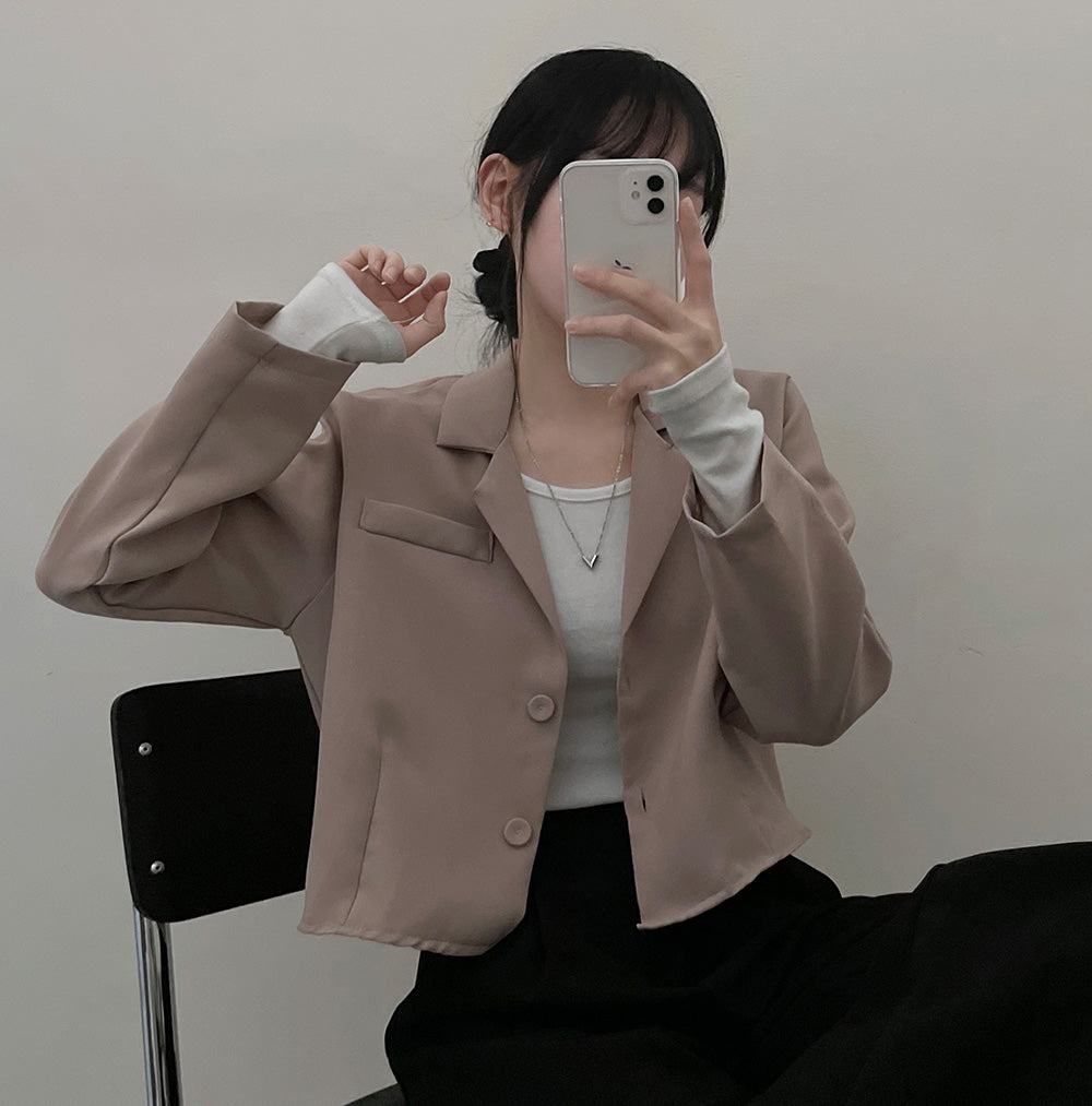 韓製短款西裝外套
