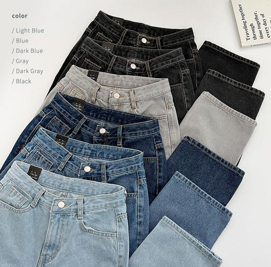 【Straight Fit!】韓製直筒六色牛仔褲<KR>(S-L) - IKIMSTORE