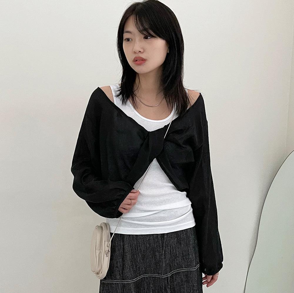 🕊韓製小仙女扭結襯衫(3color) - IKIMSTORE