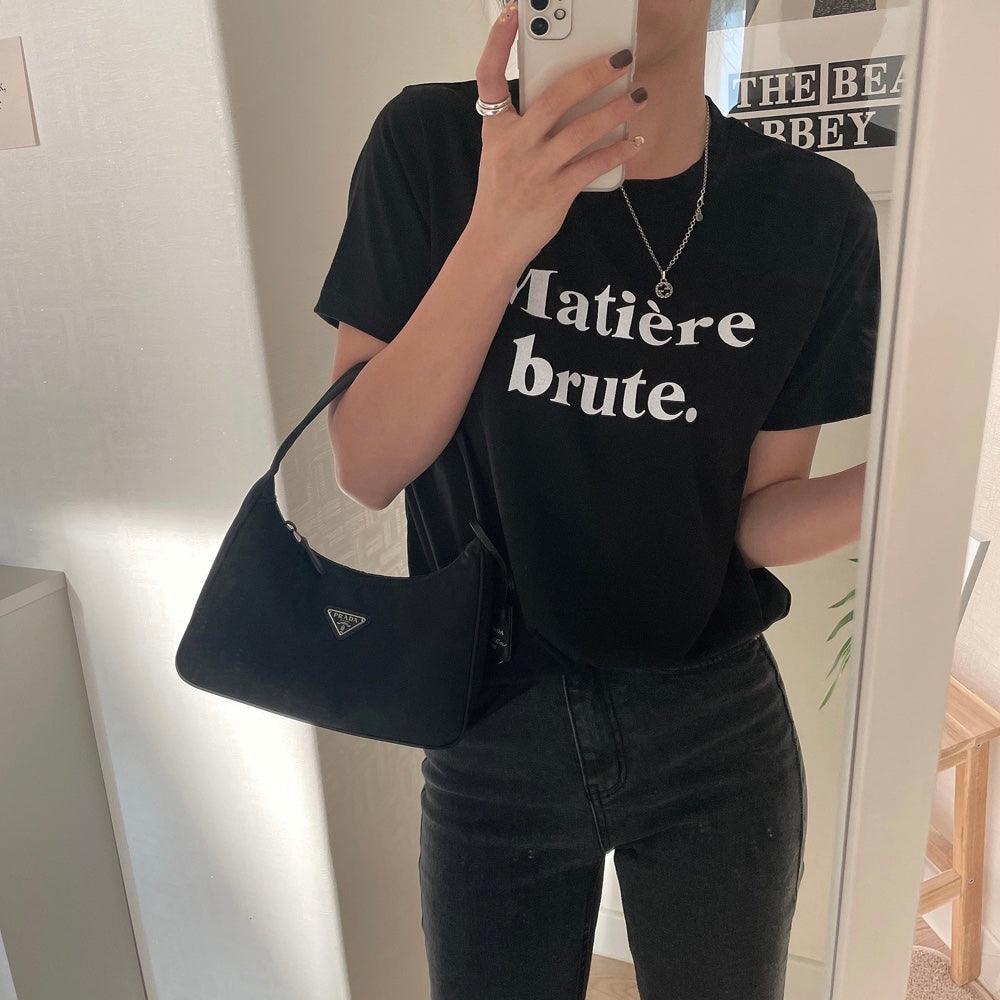 Matière brute.字母短袖T恤<KR> - IKIMSTORE