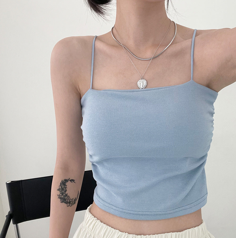 【2件起$139件✨/連Pad】韓製抽褶方領Bra Top