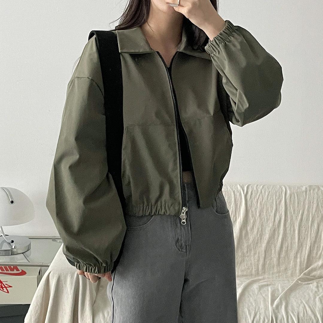 韓製雙向拉鍊翻領夾克外套<KR>(3color) - IKIMSTORE