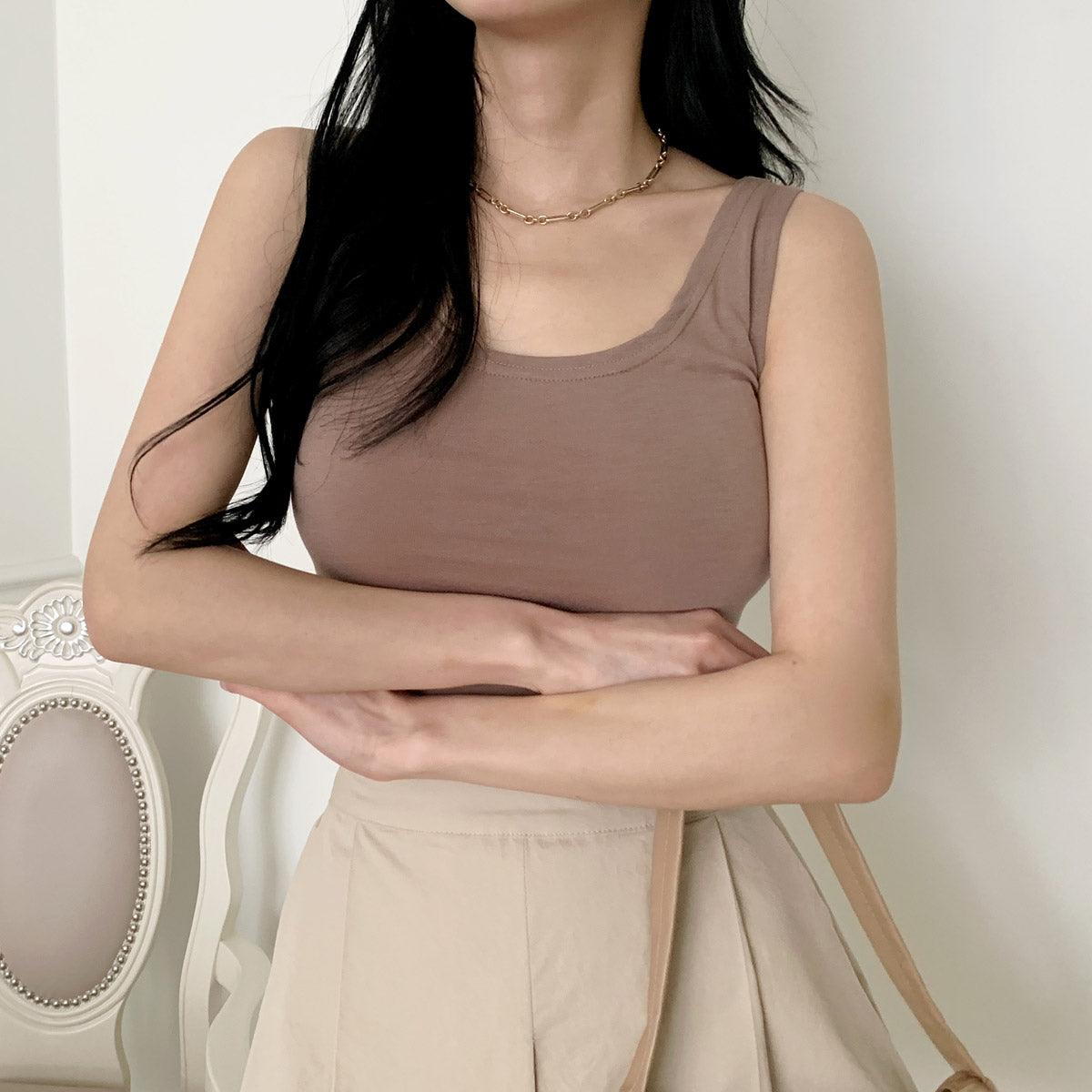 收副乳U領薄款背心<KR> - IKIMSTORE