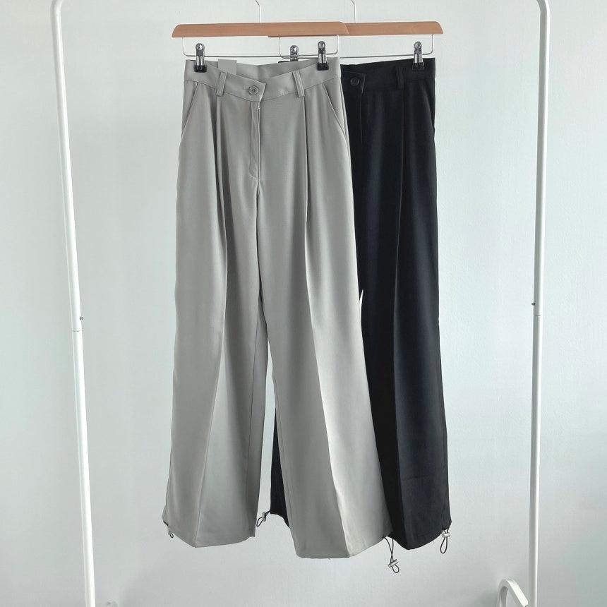 (兩穿!休閒/慢跑褲)束腳抽繩休閒闊褲<KR>(S-L) - IKIMSTORE