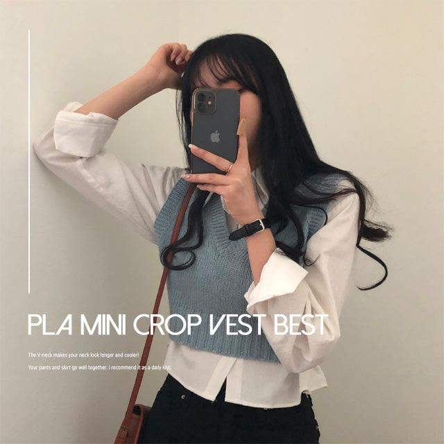 韓製收腰短款針織背心<KR>(6color) - IKIMSTORE