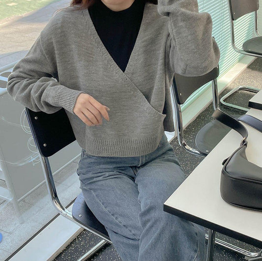 側鈕交錯針織衫 <KR> - IKIMSTORE