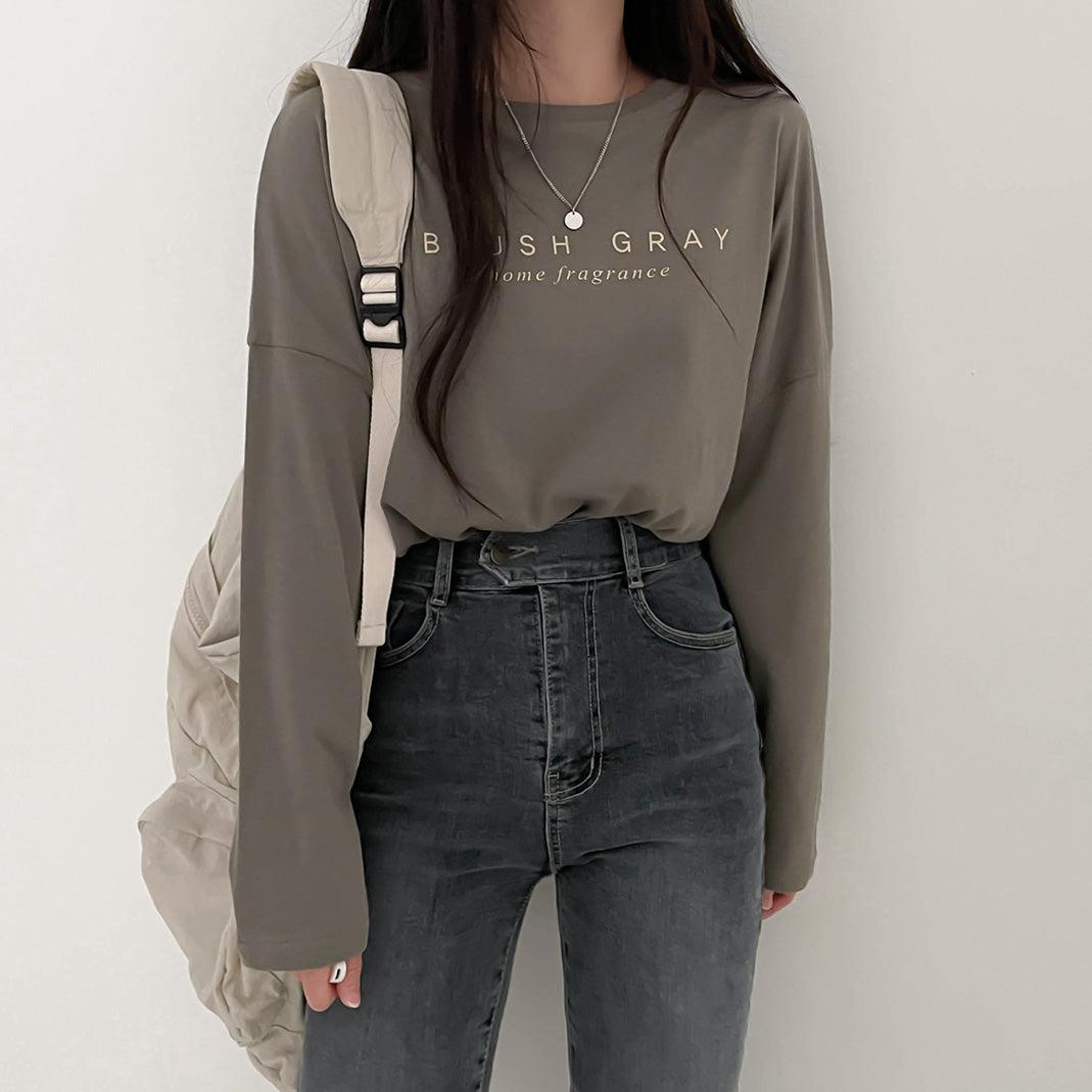 韓製Blush Gray長袖T恤<KR> - IKIMSTORE