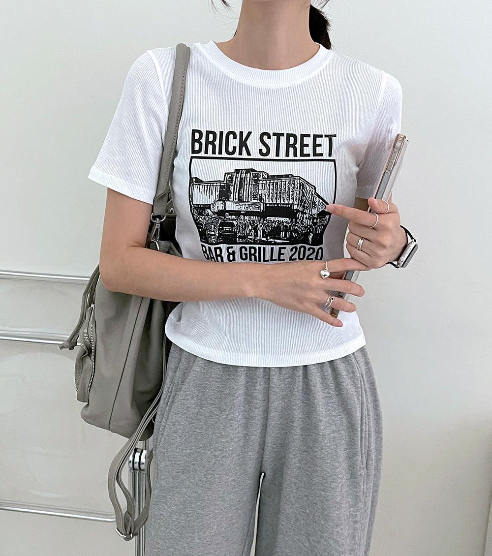 韓製Street羅紋短袖T恤<KR> - IKIMSTORE
