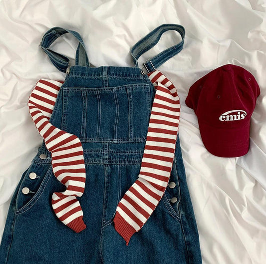 Vintage復古牛仔背帶褲(S-XL) - IKIMSTORE