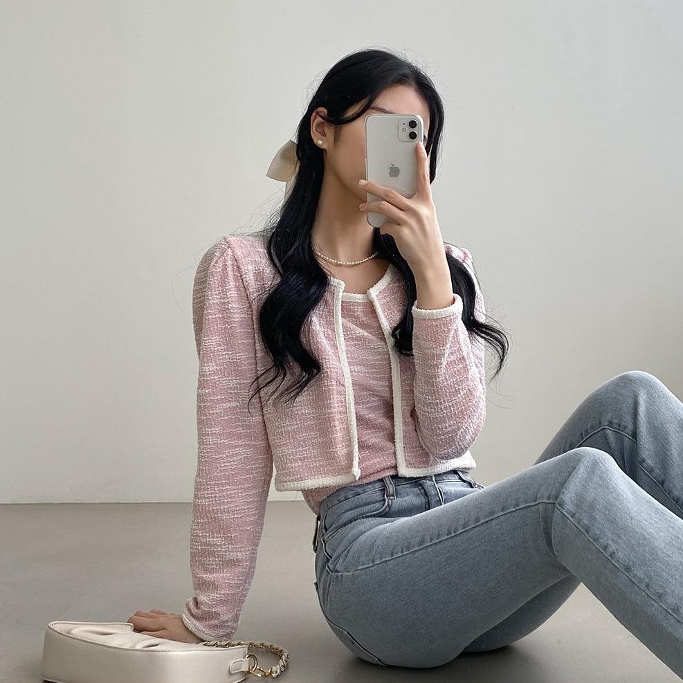 韓製高貴粗花呢背心+外套SET<KR> - IKIMSTORE