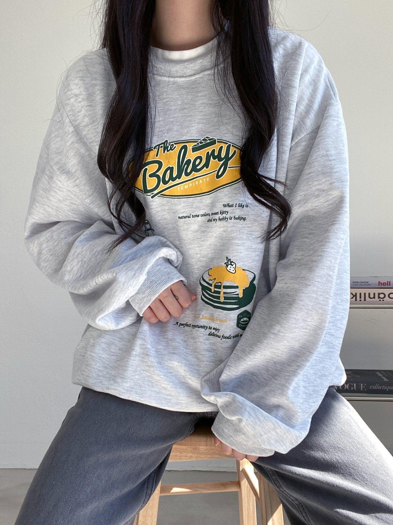 Bakery手繪風衛衣 3色入 <KR> - ikimstore