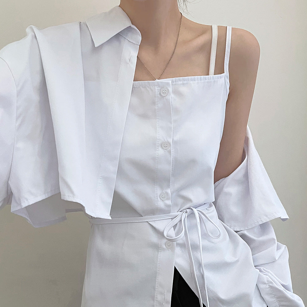【SET】Bolero shirt+背心套裝
