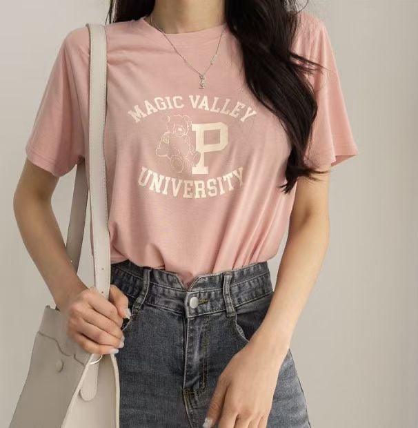 【現貨Pink】大學熊仔🐻短袖T恤<KR> - IKIMSTORE