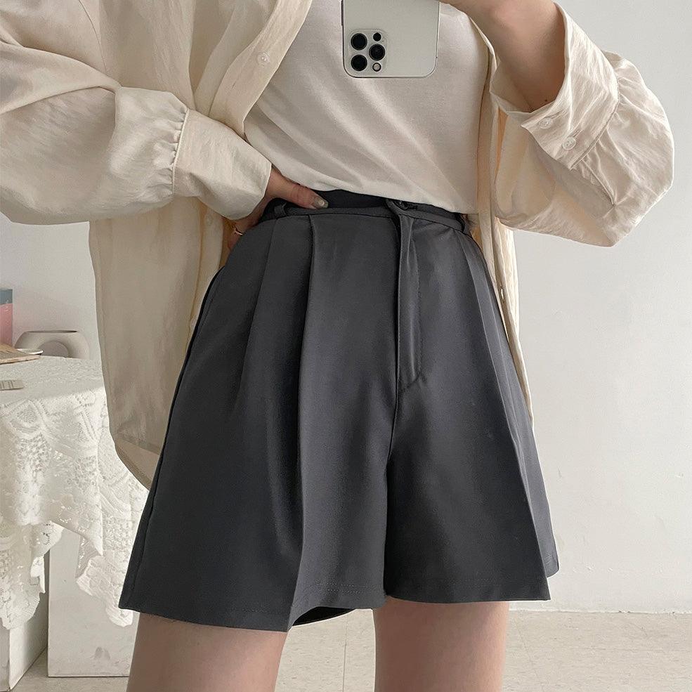 褶位後腰橡筋西裝短褲<KR> - IKIMSTORE