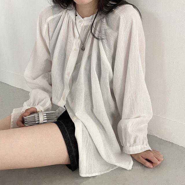 簡約明線牛仔裙<KR> - IKIMSTORE