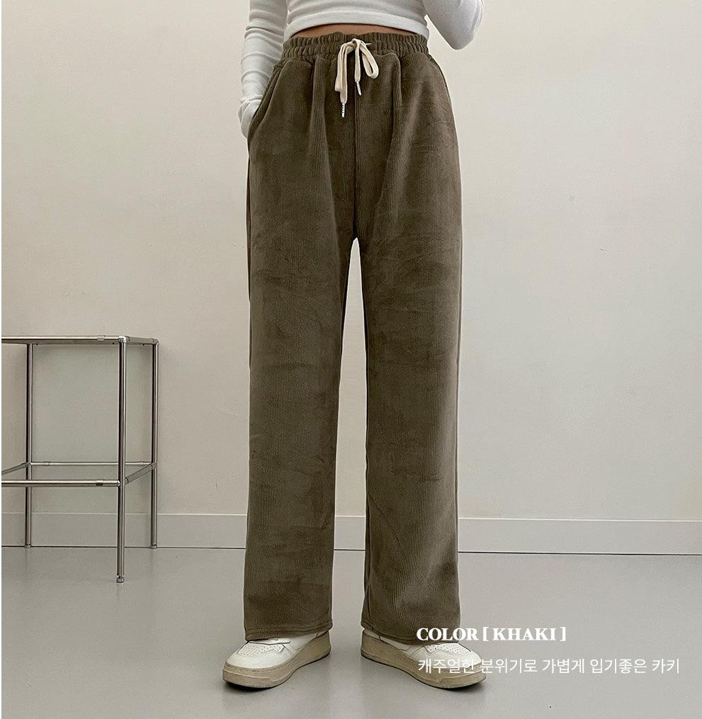 【內加厚毛】厚實燈芯絨寬褲(3color) - IKIMSTORE