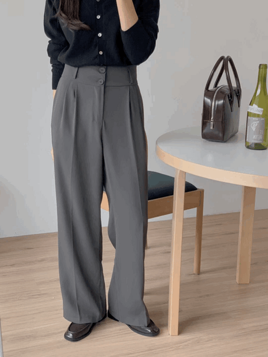 🇰🇷韓製兩粒扣西裝闊褲<KR>(S-L) - IKIMSTORE