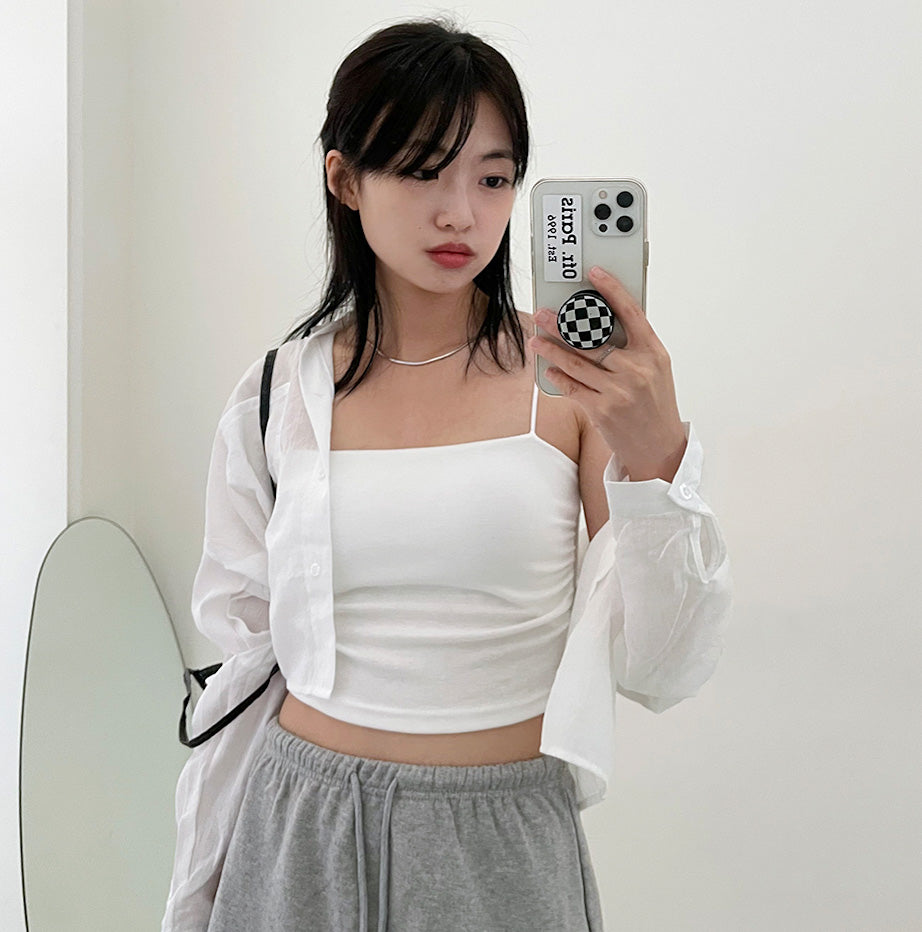 【2件起$139件✨/連Pad】韓製抽褶方領Bra Top