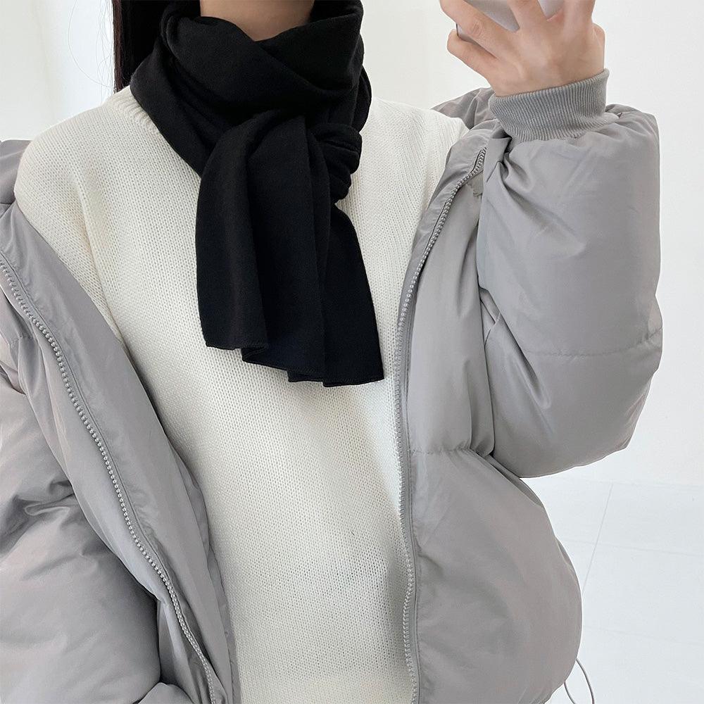 【現貨beige】暖乎乎♨️韓製冬季保暖素色頸巾<KR> - IKIMSTORE