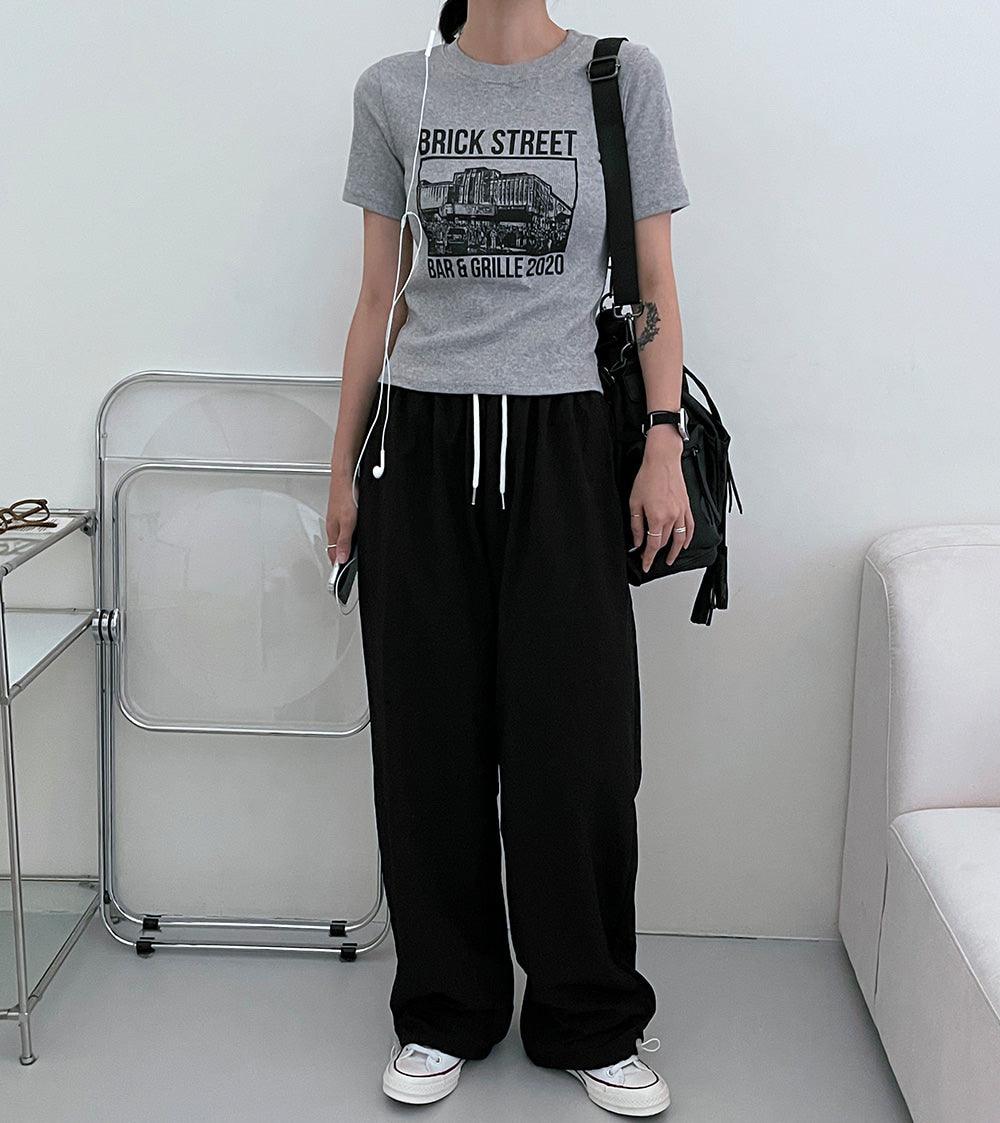 韓製Street羅紋短袖T恤<KR> - IKIMSTORE