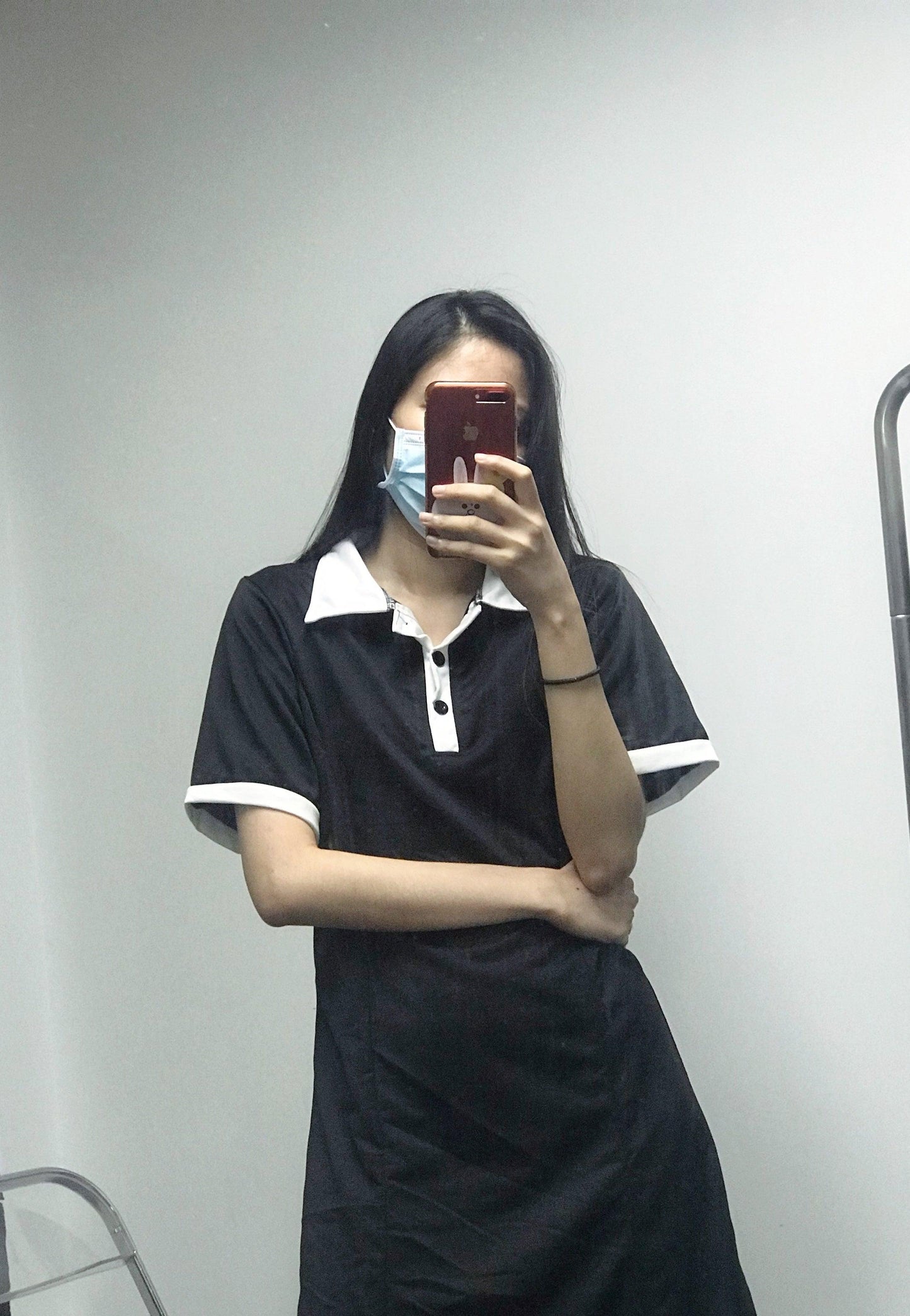 【現貨】撞色polo連衣裙 - IKIMSTORE