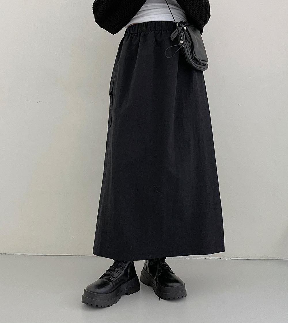 【輕盈料】日系工裝口袋長裙<KR> - IKIMSTORE