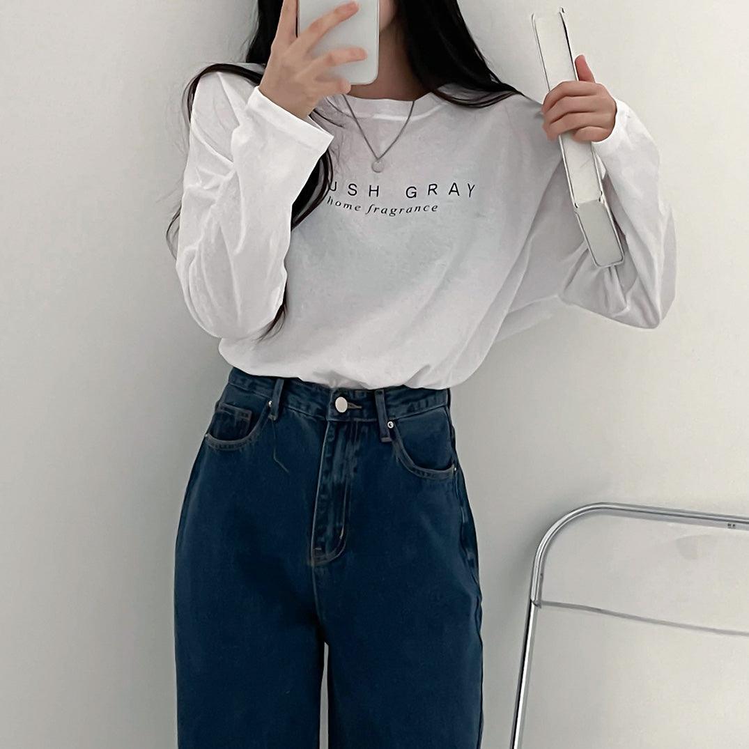 韓製Blush Gray長袖T恤<KR> - IKIMSTORE
