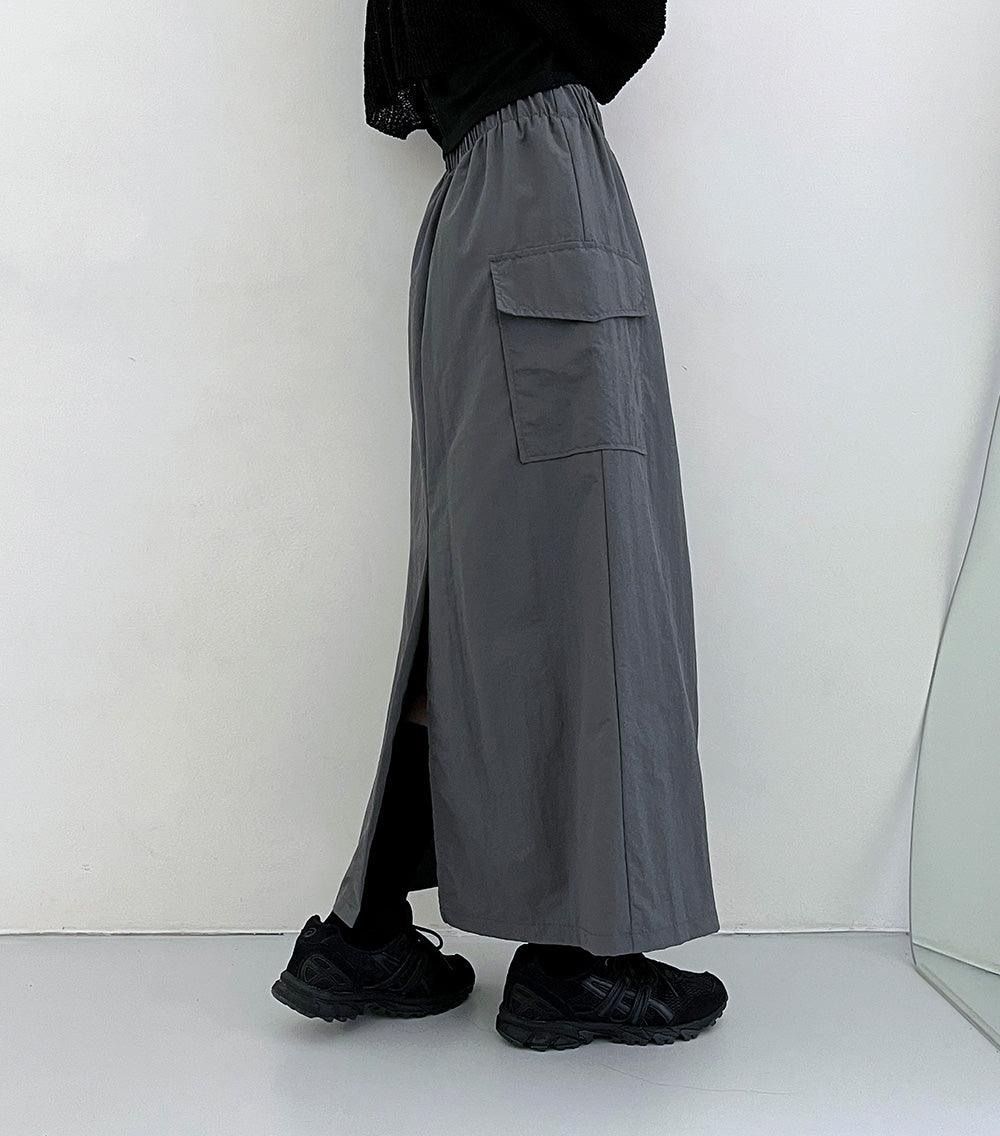 【輕盈料】日系工裝口袋長裙<KR> - IKIMSTORE