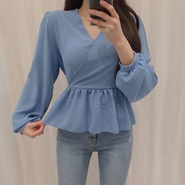 【現貨黑、白】韓製氣質綁帶雪紡衫 <KR> - IKIMSTORE