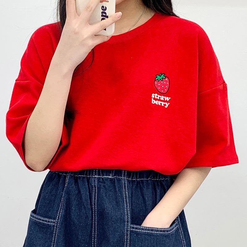 🇰🇷韓製水果刺繡短袖T恤<KR> - IKIMSTORE