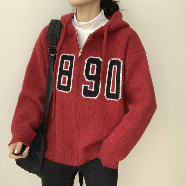 1890連帽針織拉鍊外套 - IKIMSTORE