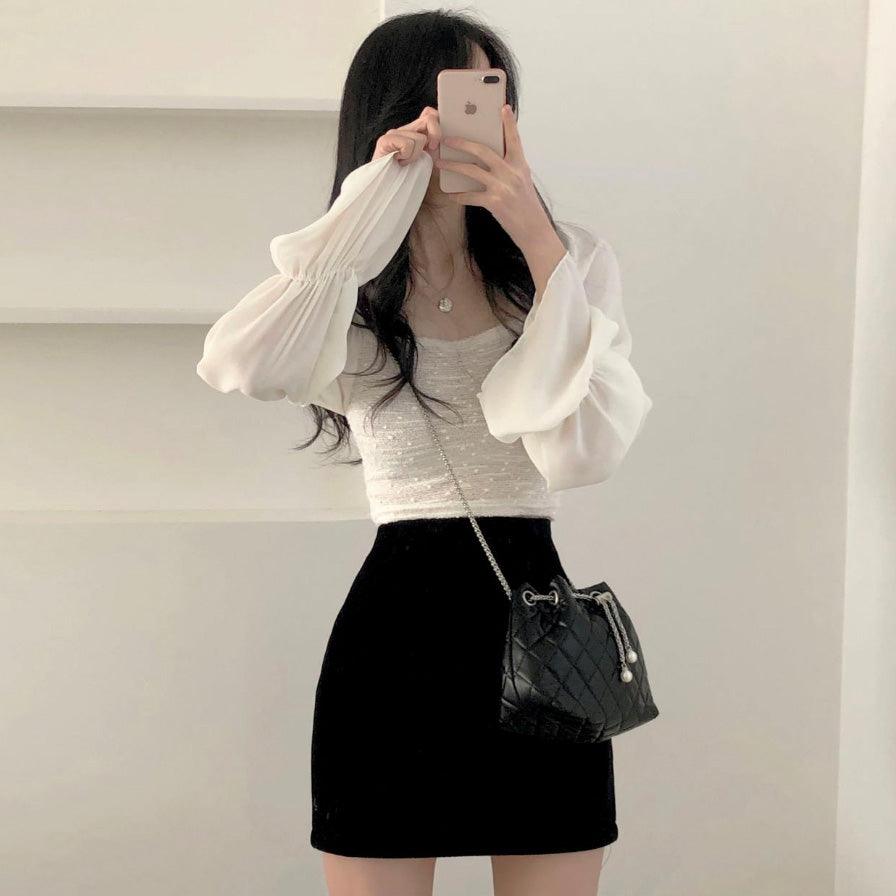 【🍷約會Look/可露肩!】Jasmine Puff Blouse<KR> - IKIMSTORE