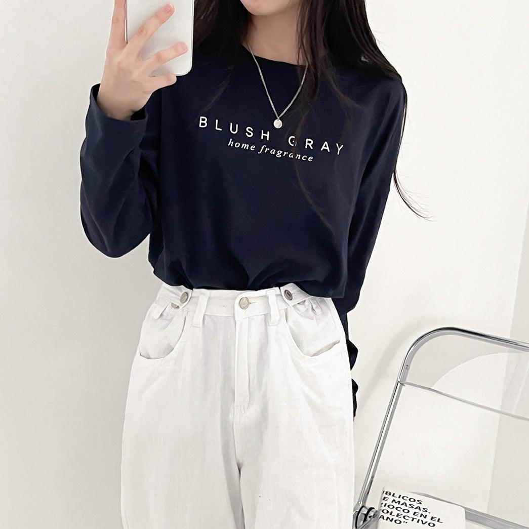 韓製Blush Gray長袖T恤<KR> - IKIMSTORE