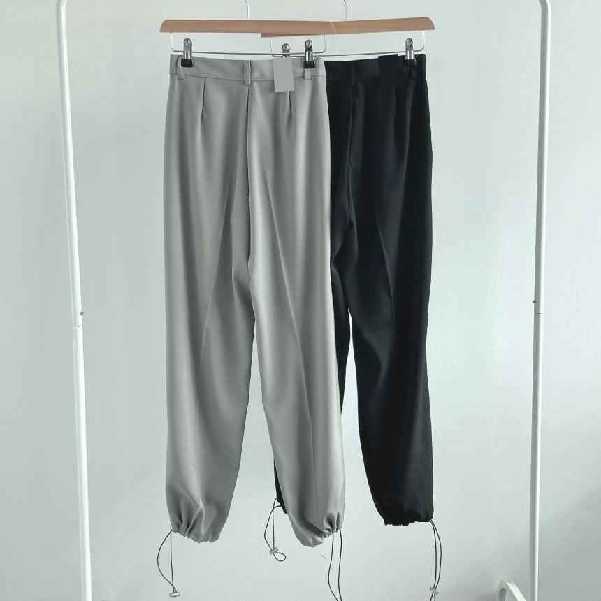 (兩穿!休閒/慢跑褲)束腳抽繩休閒闊褲<KR>(S-L) - IKIMSTORE