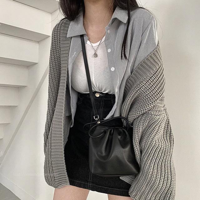 簡約明線牛仔裙<KR> - IKIMSTORE