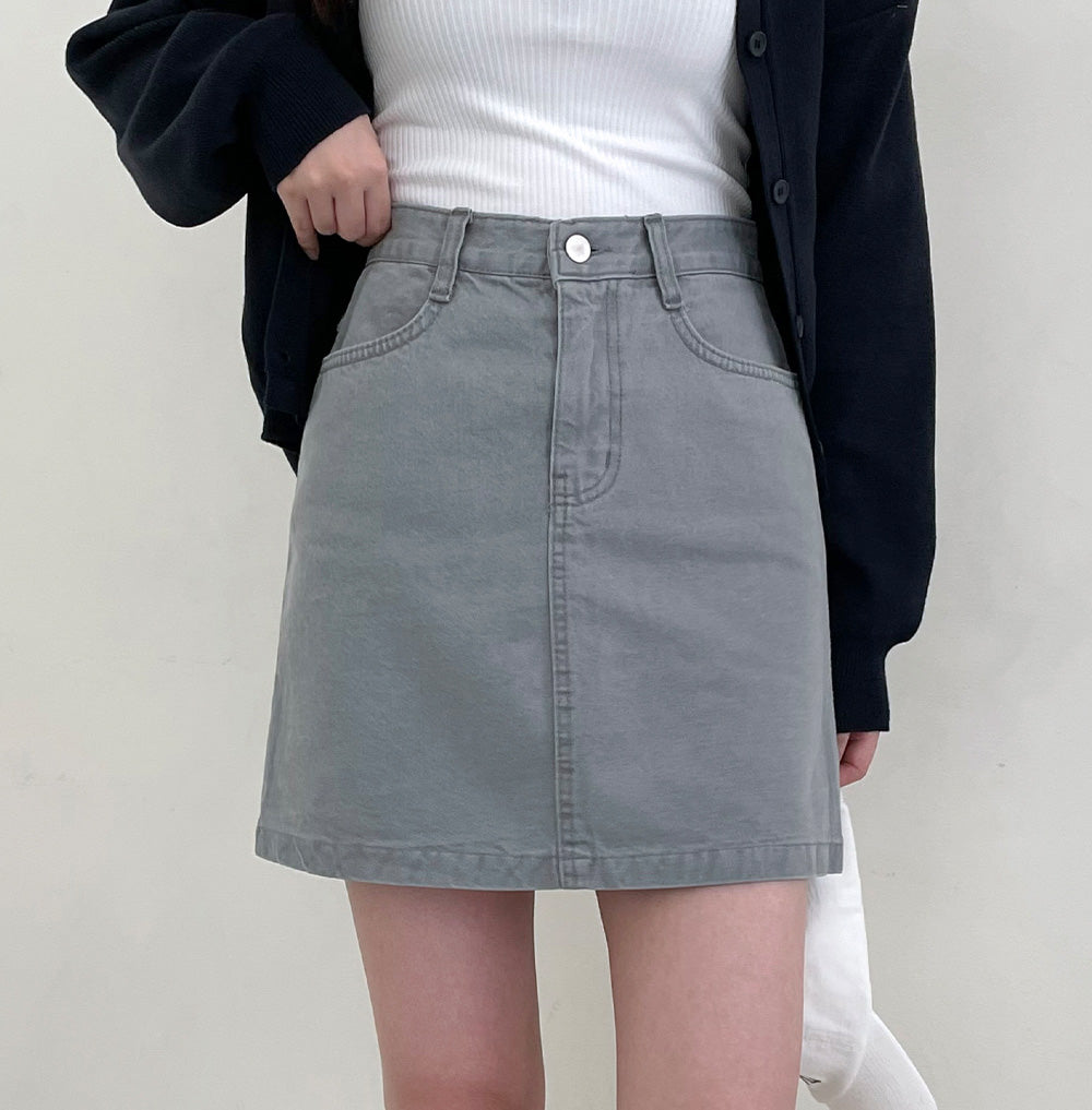 【現貨黑M】韓製明線牛仔迷你裙(S-2XL)