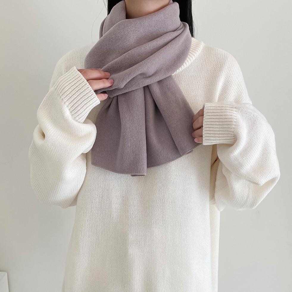 【現貨beige】暖乎乎♨️韓製冬季保暖素色頸巾<KR> - IKIMSTORE