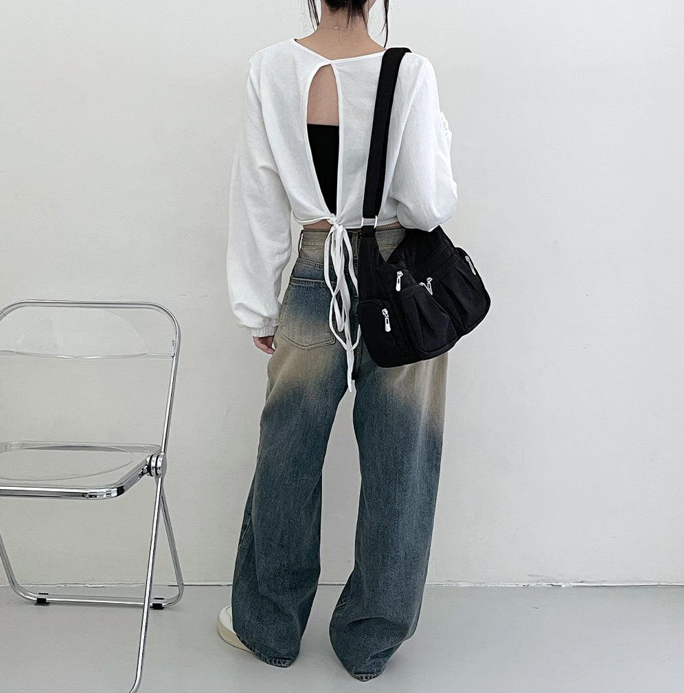 韓製露背綁帶衛衣<KR> - IKIMSTORE