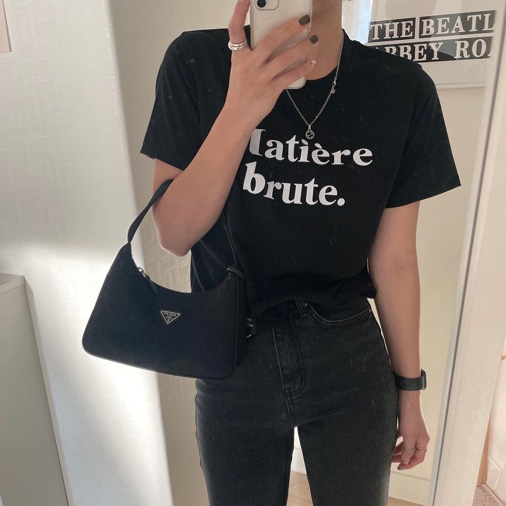 Matière brute.字母短袖T恤<KR> - IKIMSTORE