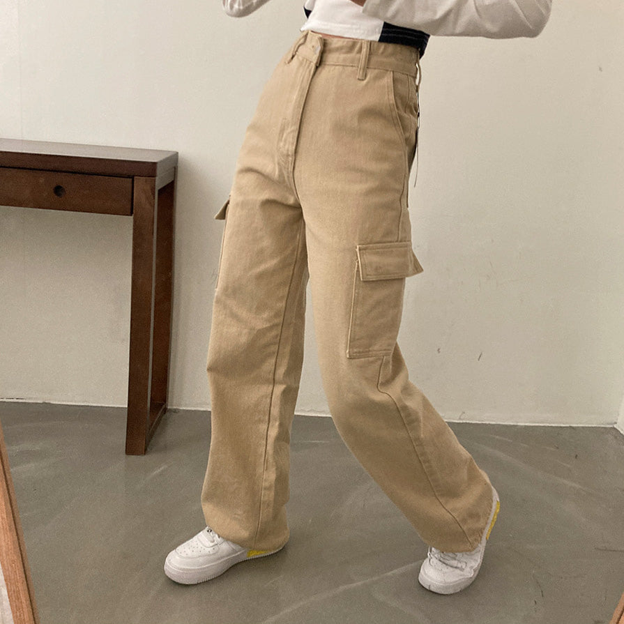 【3種長度】美式復古寬版工裝長褲(S-2XL)
