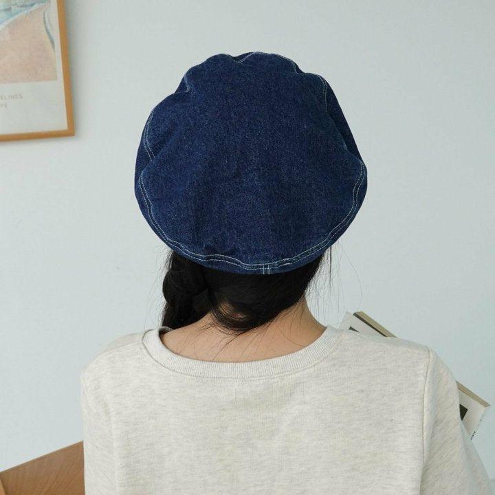 【現貨】韓製明線牛仔貝雷帽<KR> - IKIMSTORE
