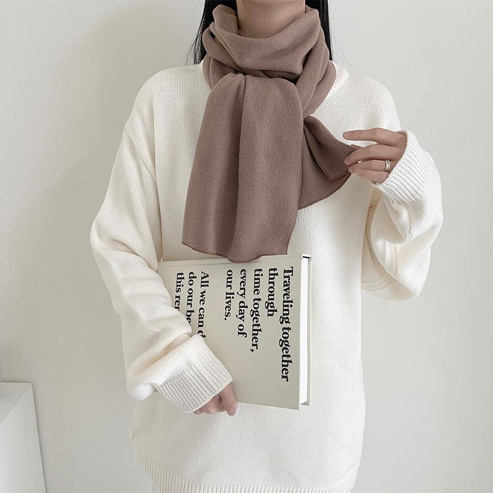 【現貨beige】暖乎乎♨️韓製冬季保暖素色頸巾<KR> - IKIMSTORE